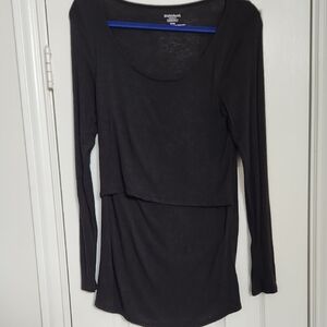 Motherhood Maternity Black Long Sleeve Nursing Top